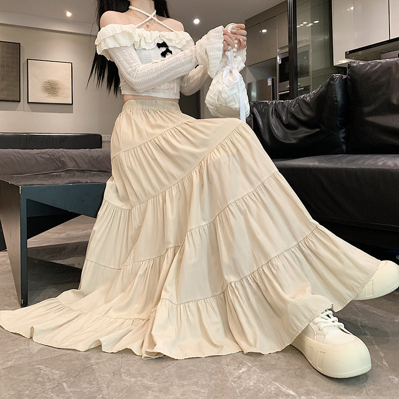 High Waist A- Line Flowy Skirt