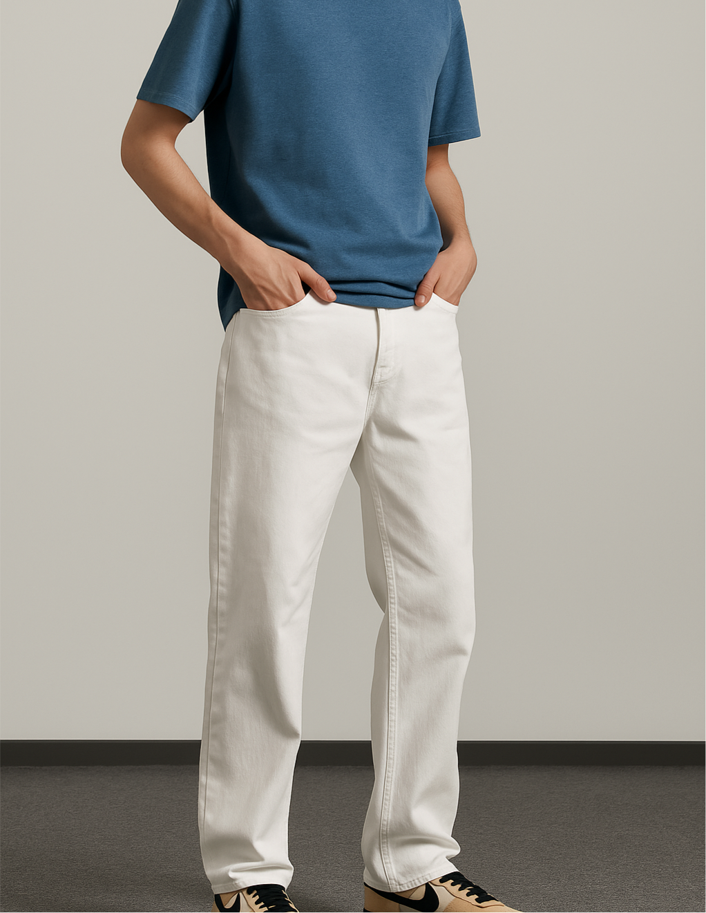 Ritz White Jeans | Men’s Wide-Leg Street Denim