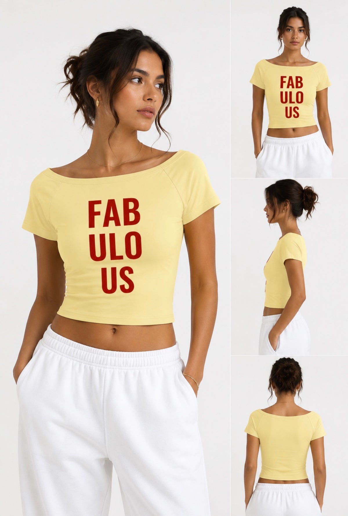 Fabulous Boatneck Tee | Women’s Relaxed Off-Shoulder Cotton T-Shirt