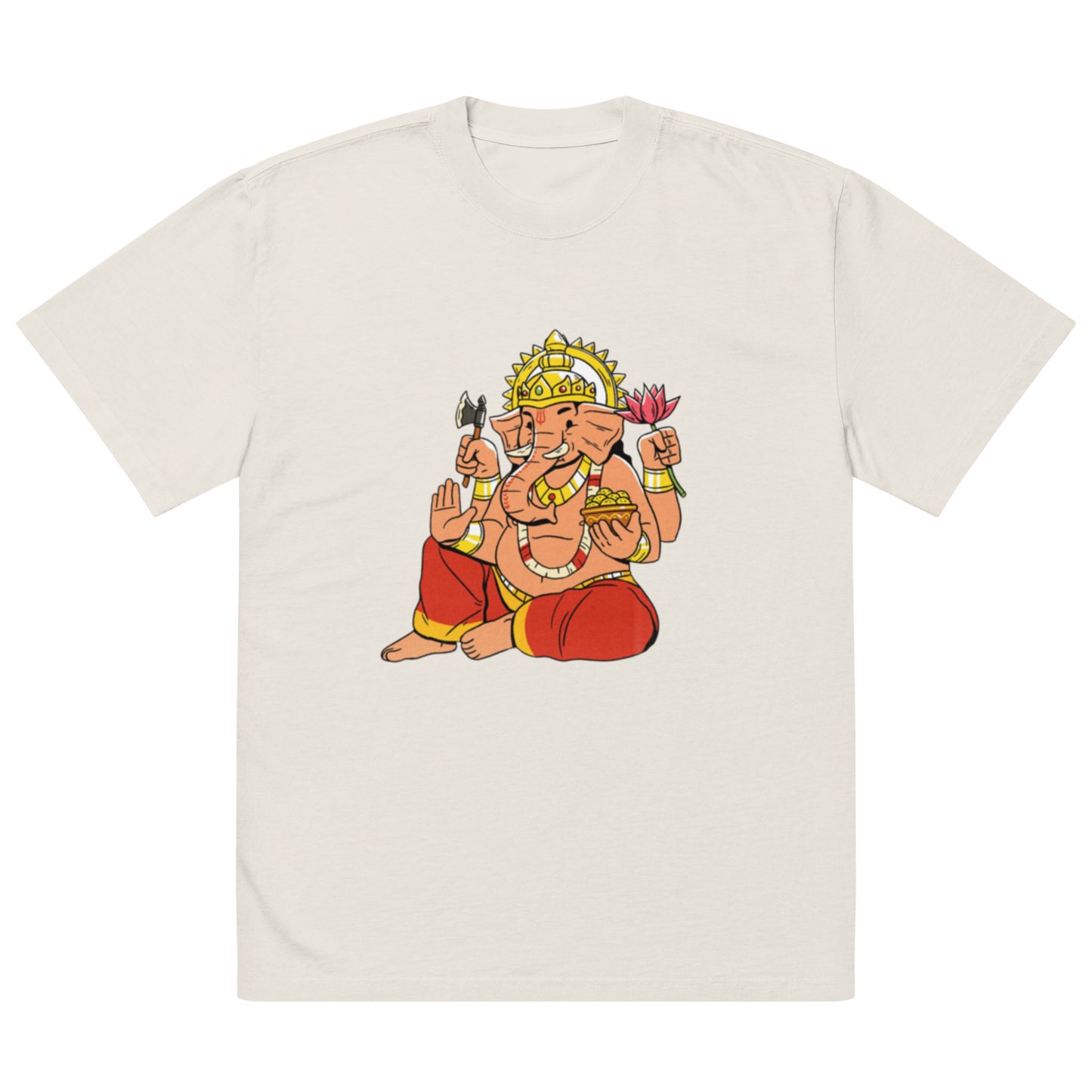 Oversized faded Cotton t-shirt: Lord Ganesh
