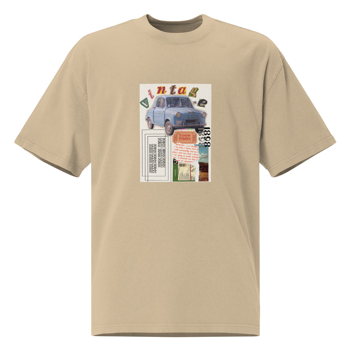 Oversized faded Cotton t-shirt: Vintage car