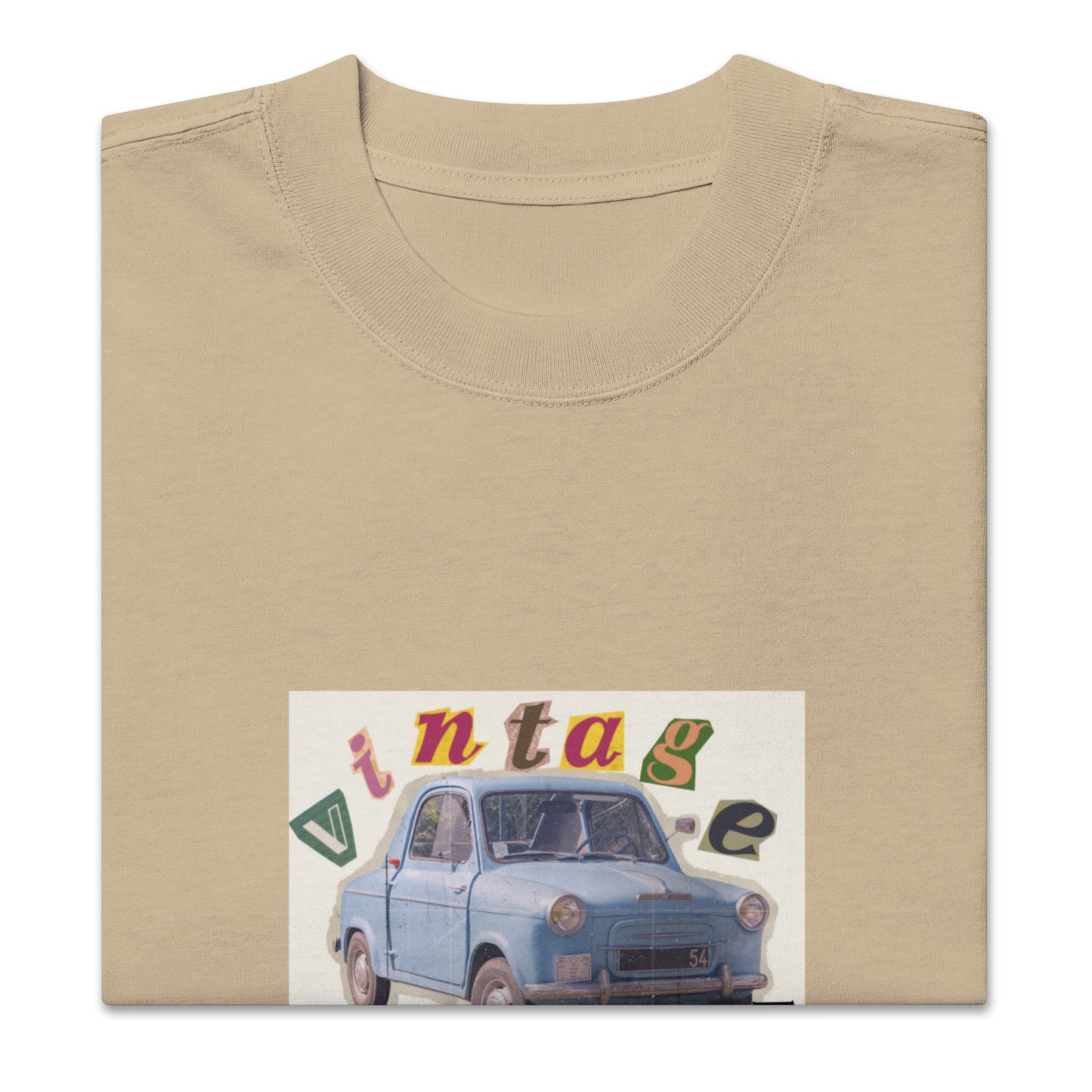 Oversized faded Cotton t-shirt: Vintage car