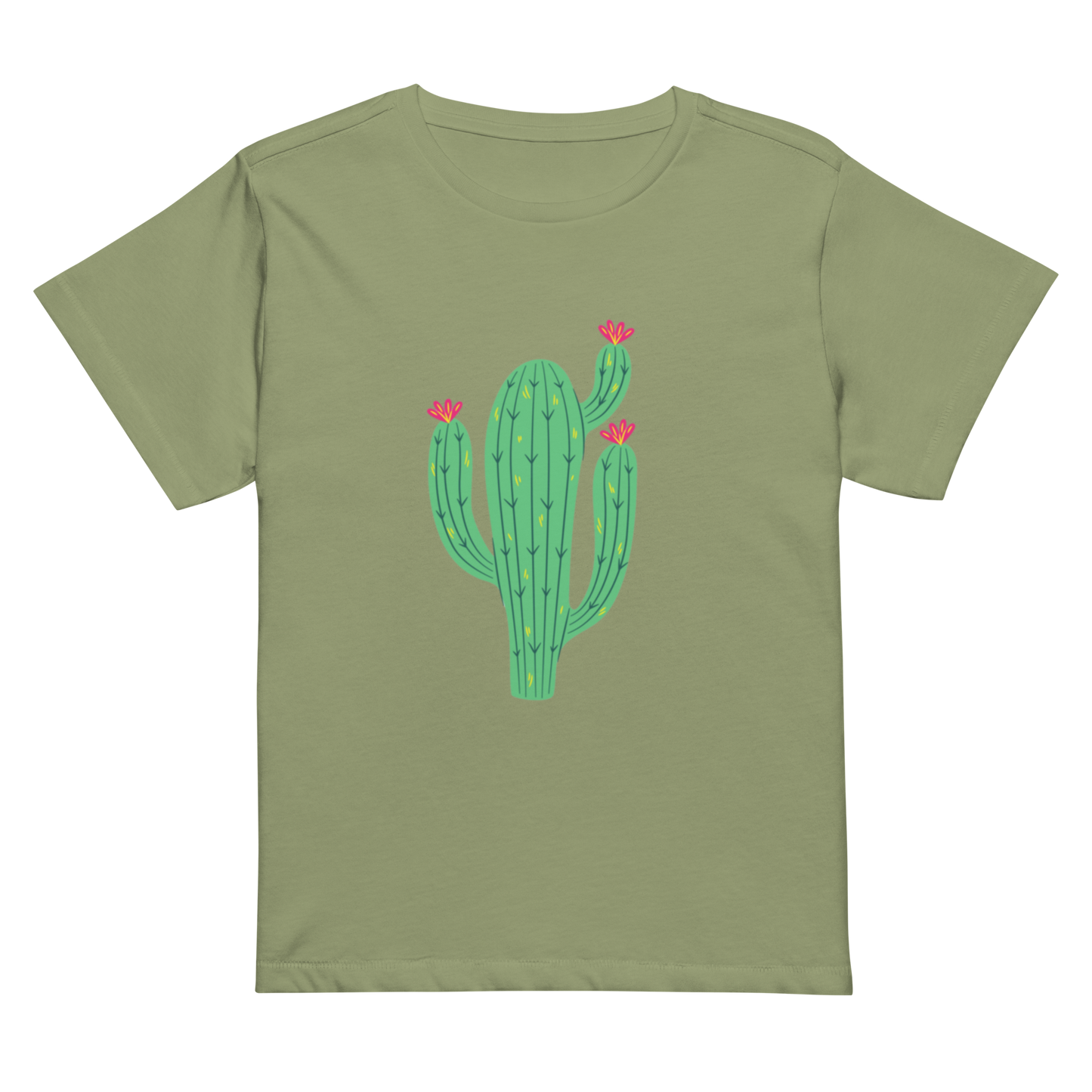 Women’s high-waisted Cotton t-shirt: Cactus