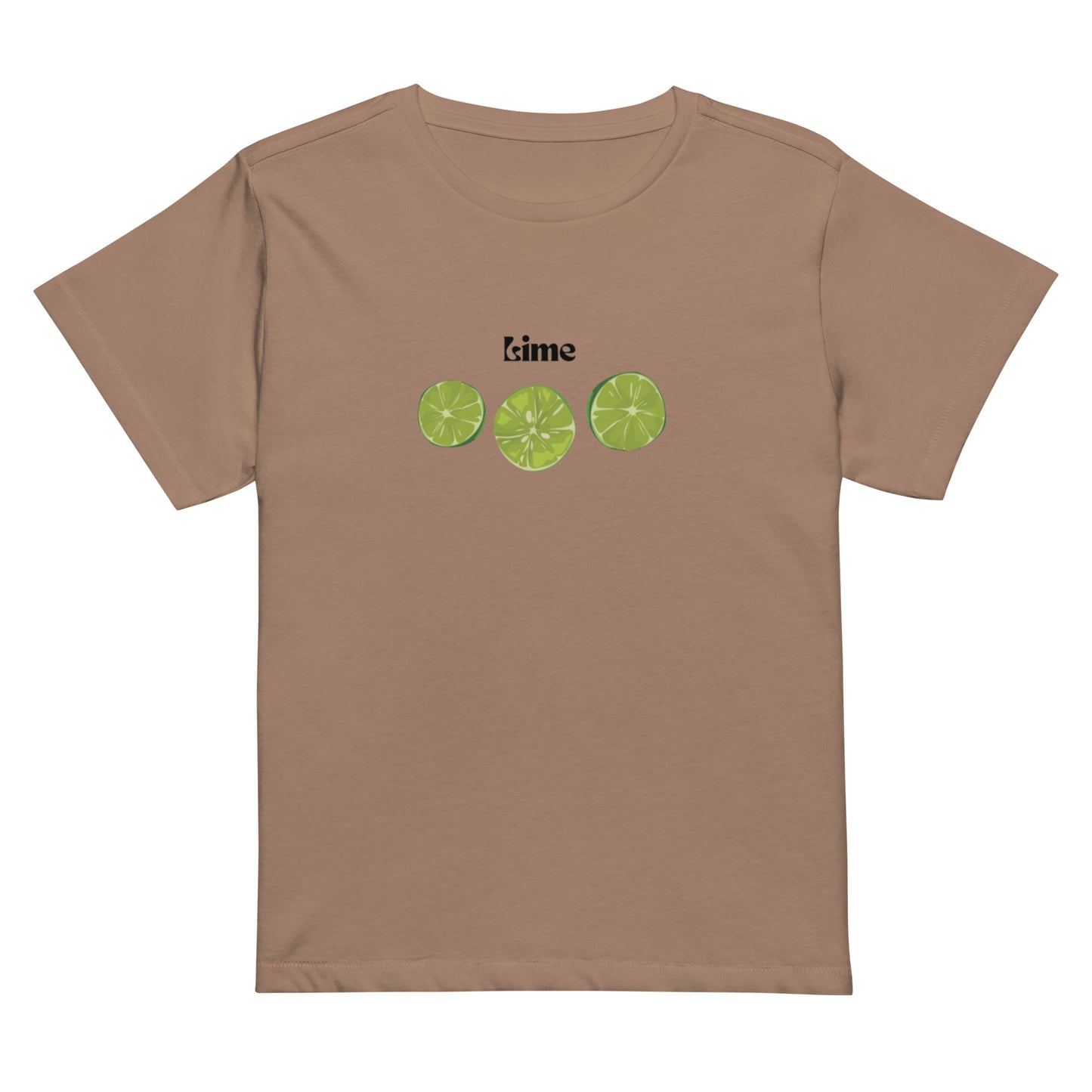 Women’s high-waisted Cotton t-shirt: Lime