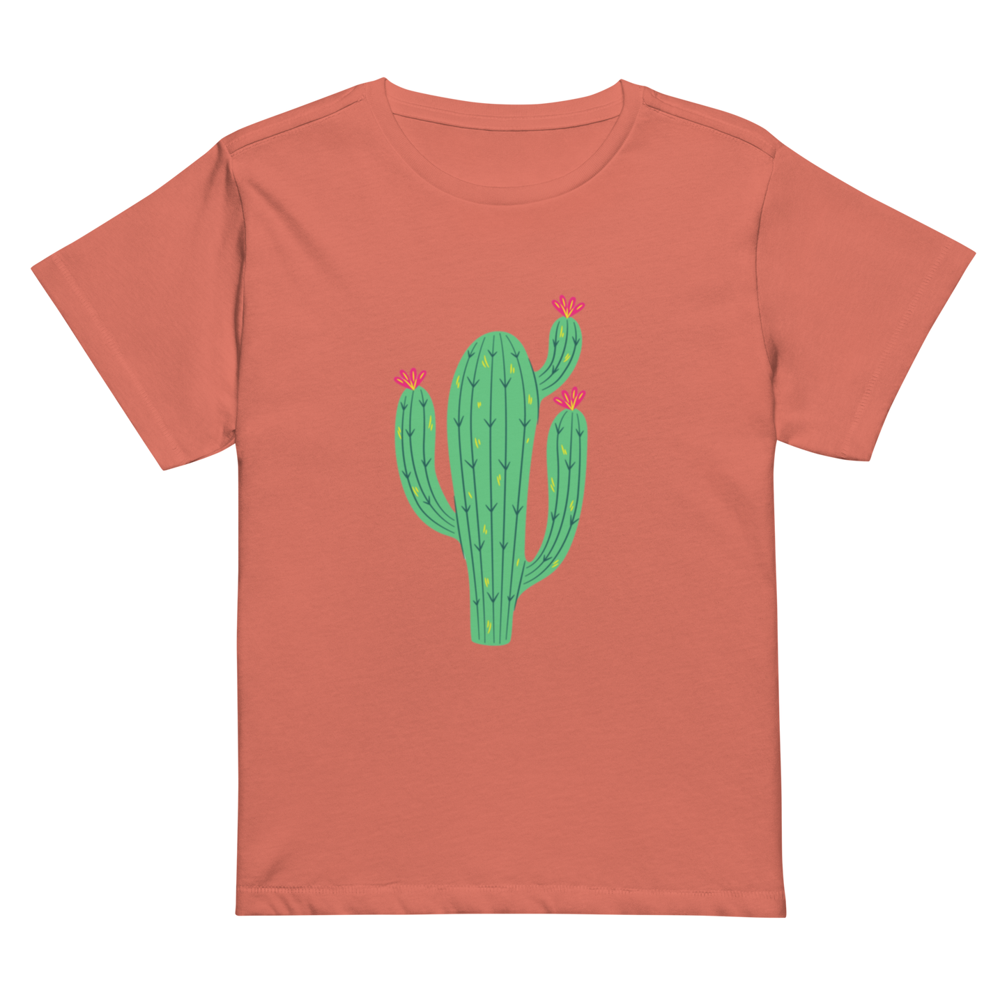Women’s high-waisted Cotton t-shirt: Cactus