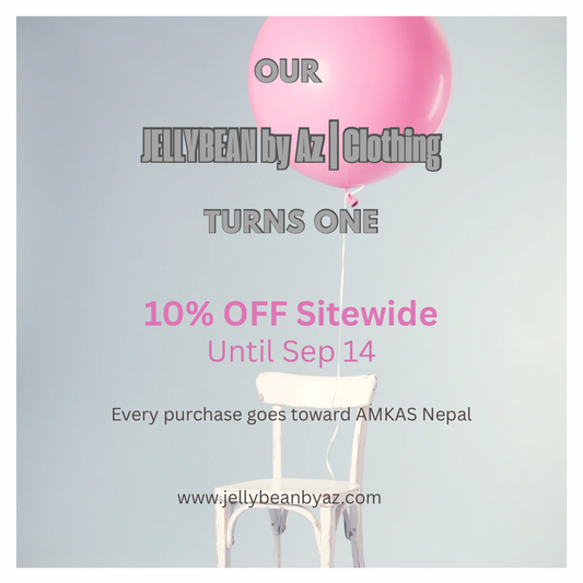 JELLYBEAN by Az Turns One — 10% Off Sitewide + Giving Back to the community