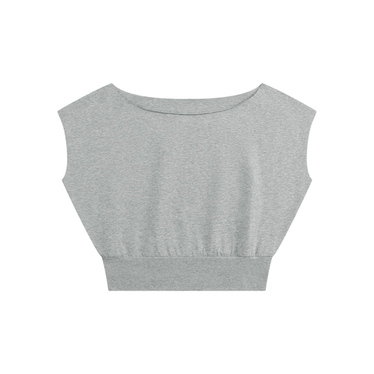 Mila Crop Tee | Women’s Boatneck Gathered T-Shirt