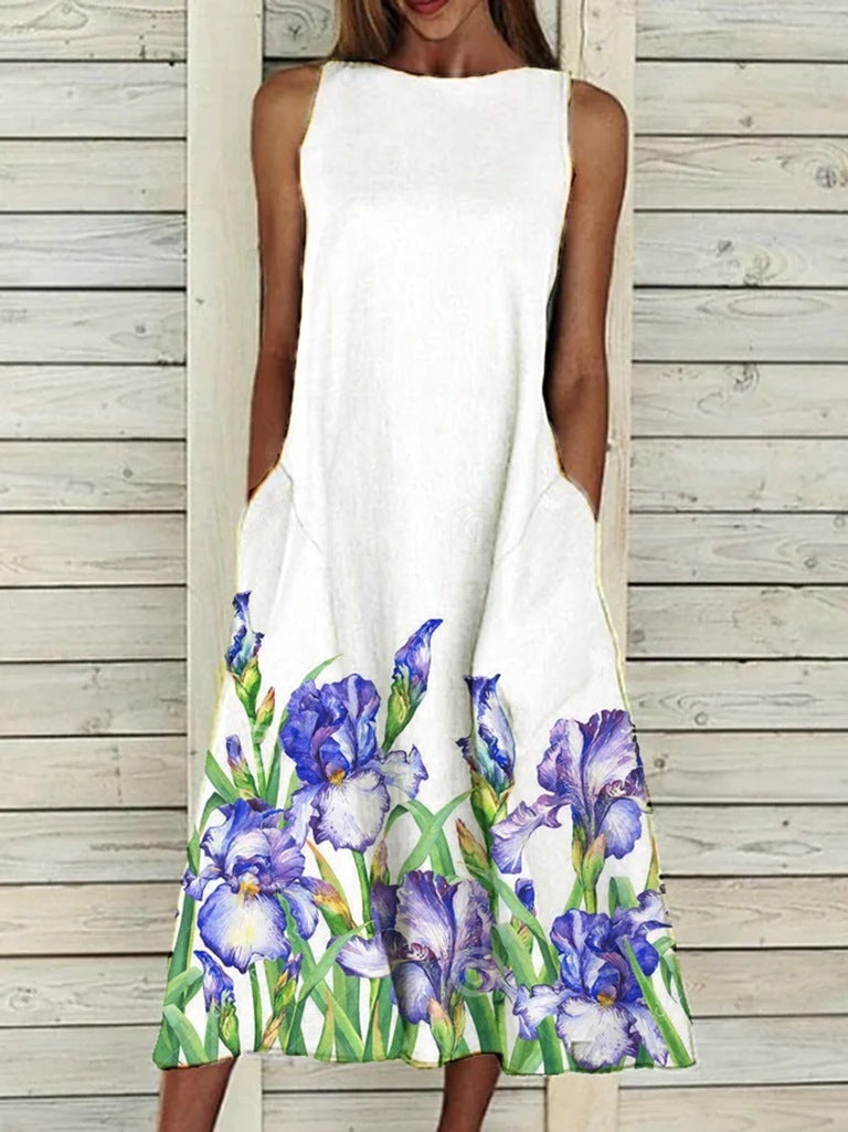 Azure Dress | Floral Print Loose A-Line Dresses