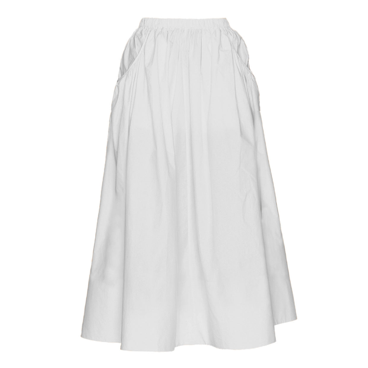 Women's Pocket Skirt Fashion Cotton Linen High Waist