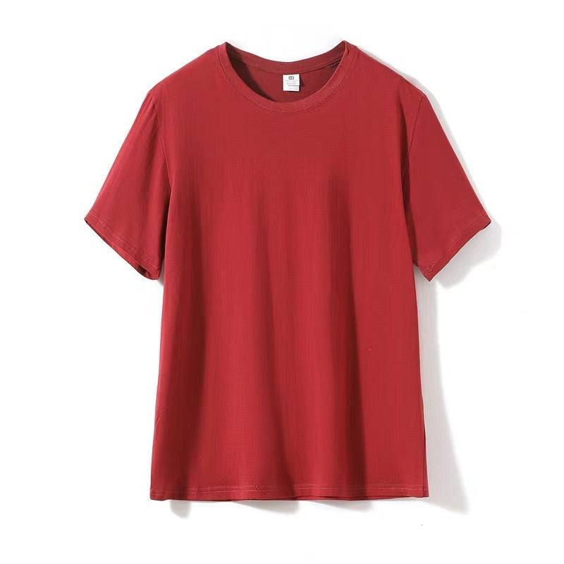 Round Neck Men's Short-sleeves Plain T-shirt