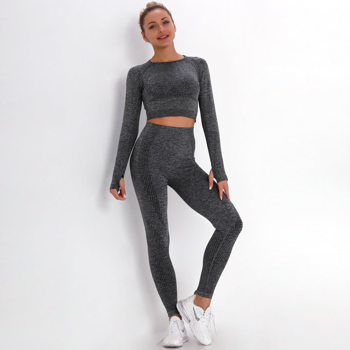 Fashion Tight-fitting Dot Jacquard Sports Suit