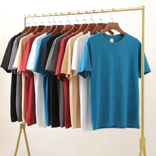 Round Neck Men's Short-sleeves Plain T-shirt