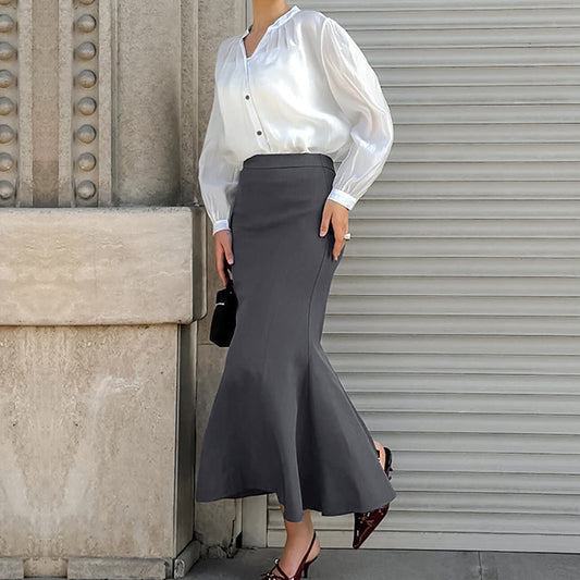 Fishtail Suit Skirt | High Waist Professional Skirt