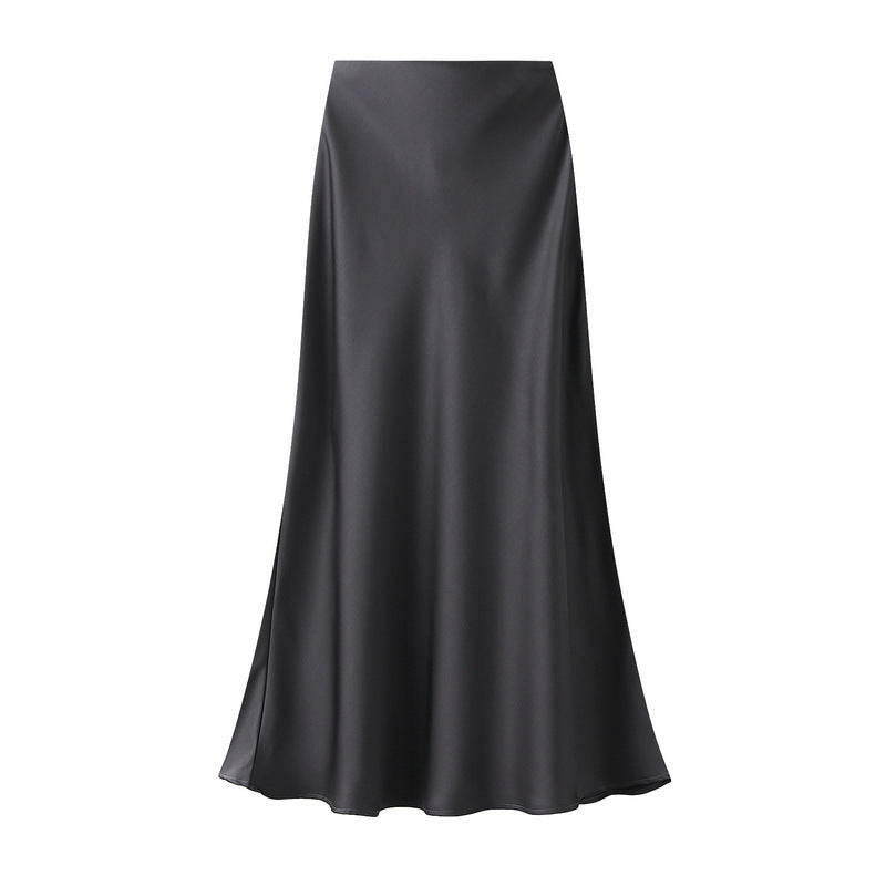 High-grade Draping Silky Satin Skirt For Women