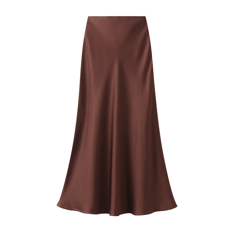 High-grade Draping Silky Satin Skirt For Women