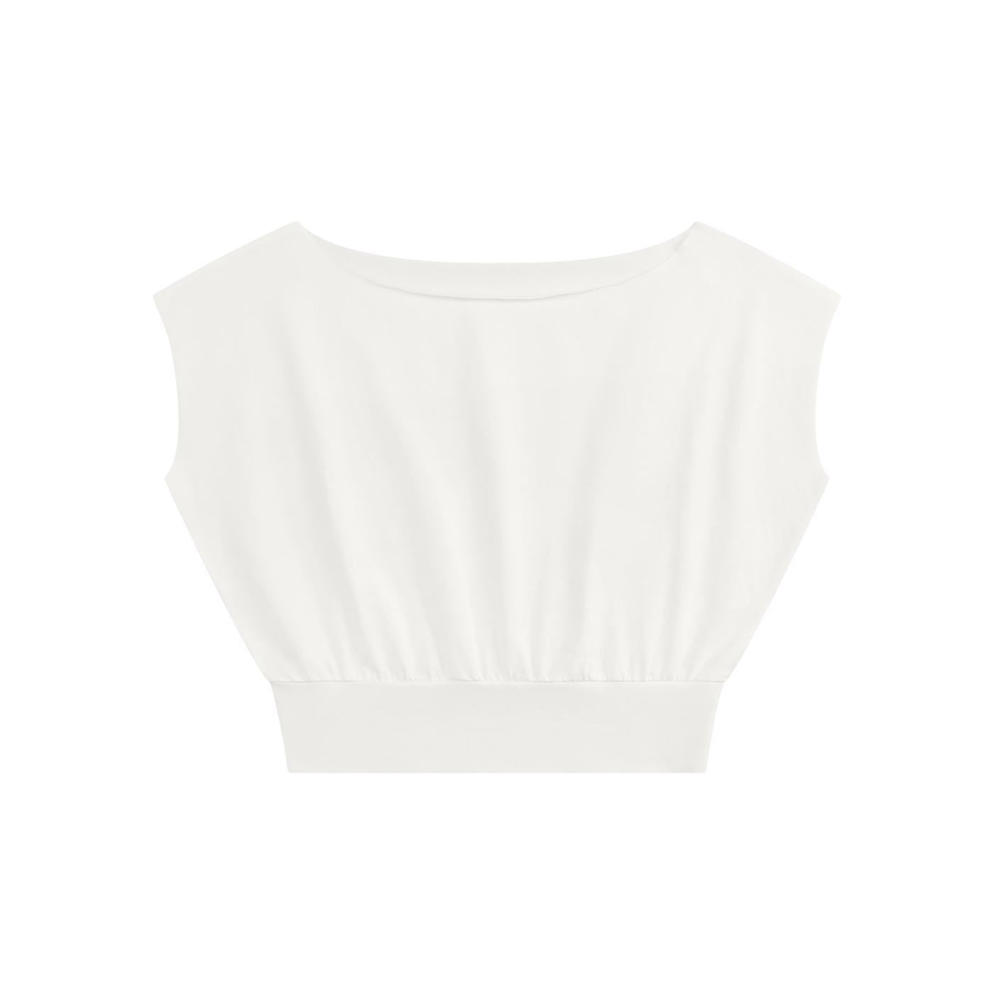 Mila Crop Tee | Women’s Boatneck Gathered T-Shirt
