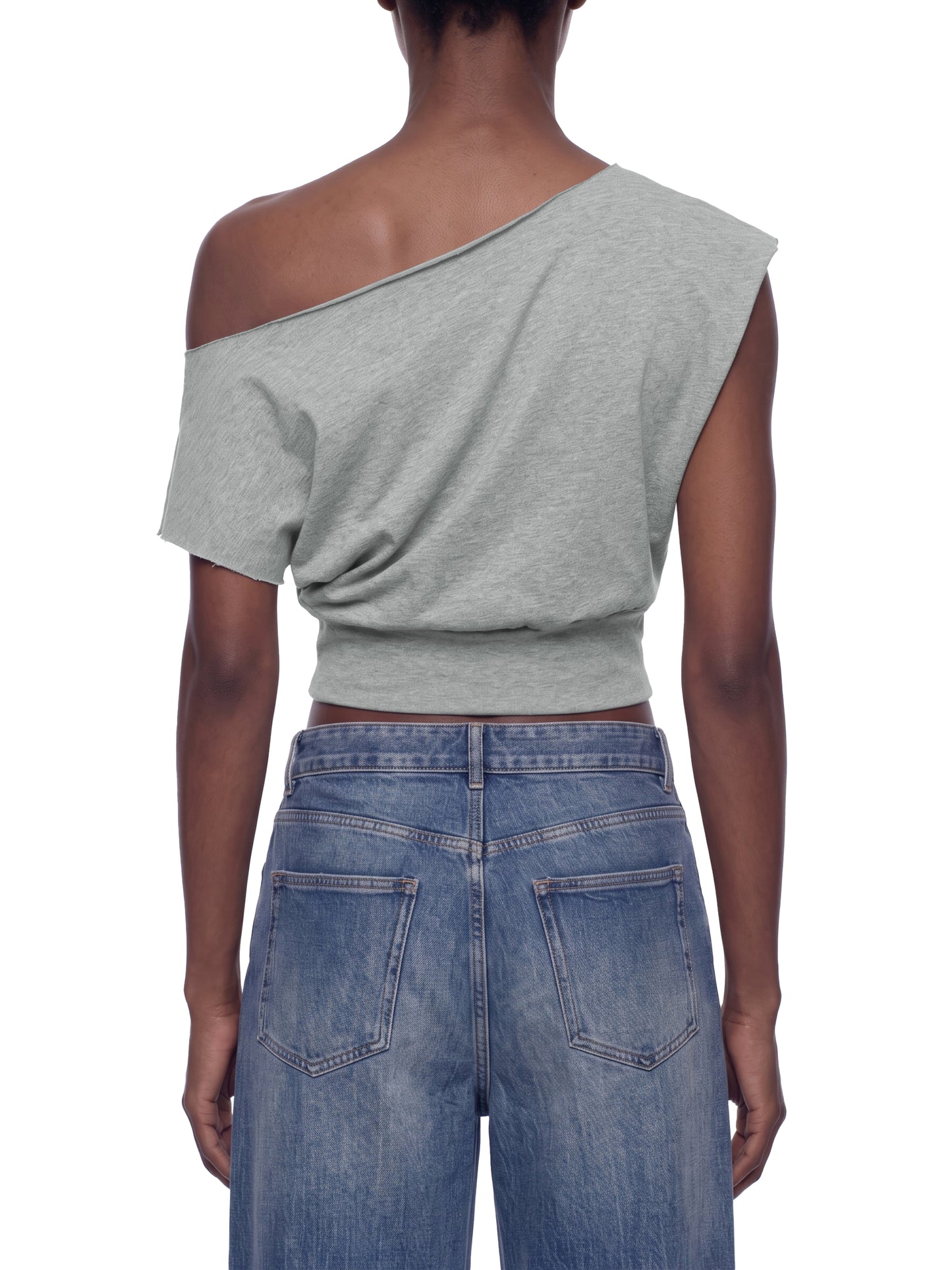 Mila Crop Tee | Women’s Boatneck Gathered T-Shirt