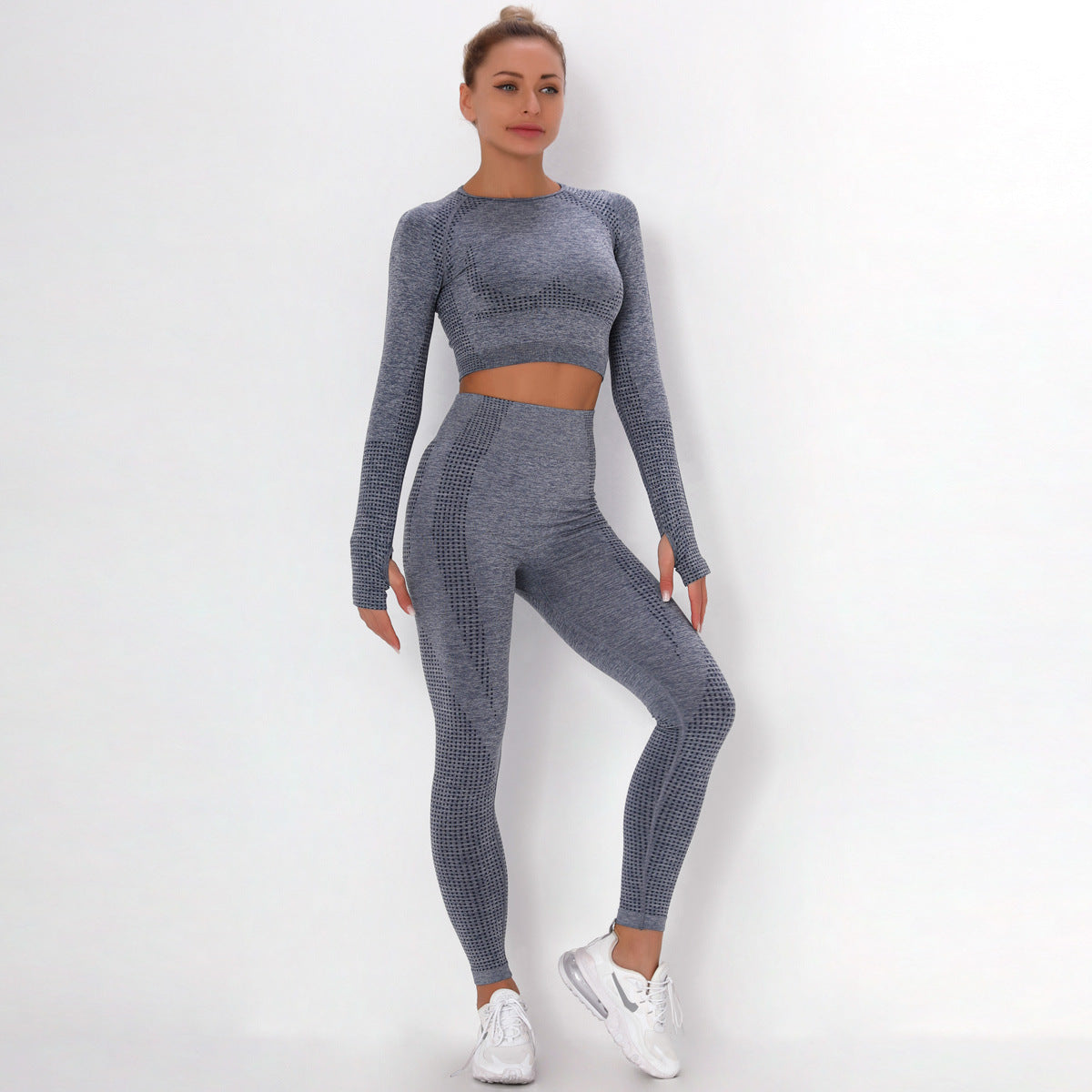 Fashion Tight-fitting Dot Jacquard Sports Suit