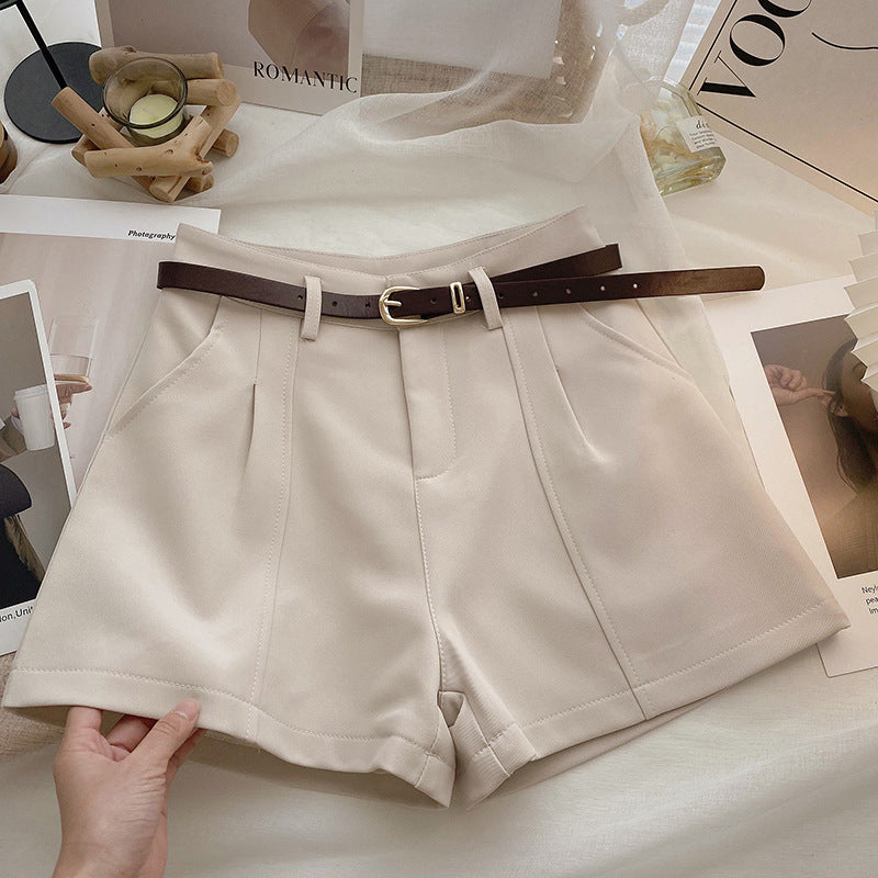 Simple High Waist A- Line Wide Leg Half-Pants