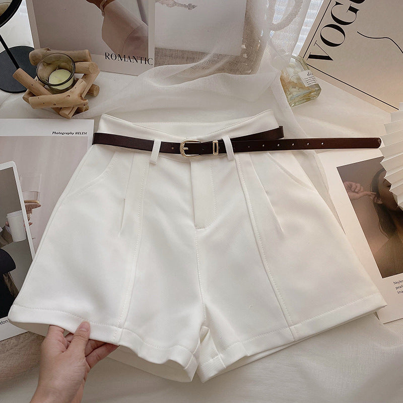 Simple High Waist A- Line Wide Leg Half-Pants