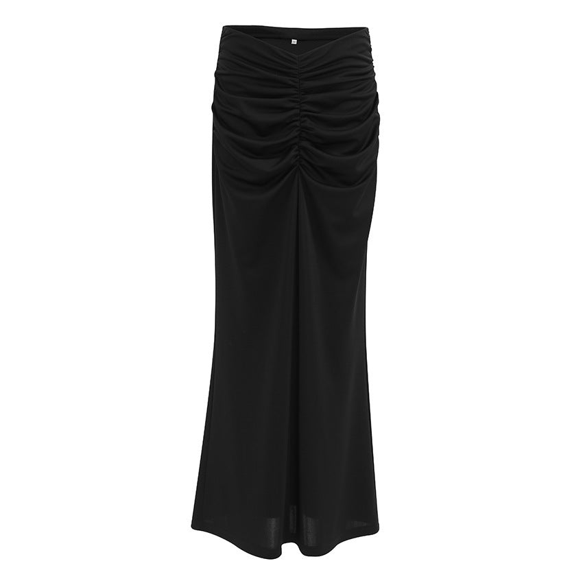 Black Low-Rise Maxi Skirt