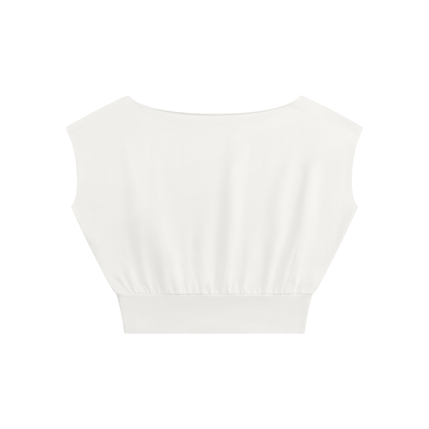 Mila Crop Tee | Women’s Boatneck Gathered T-Shirt