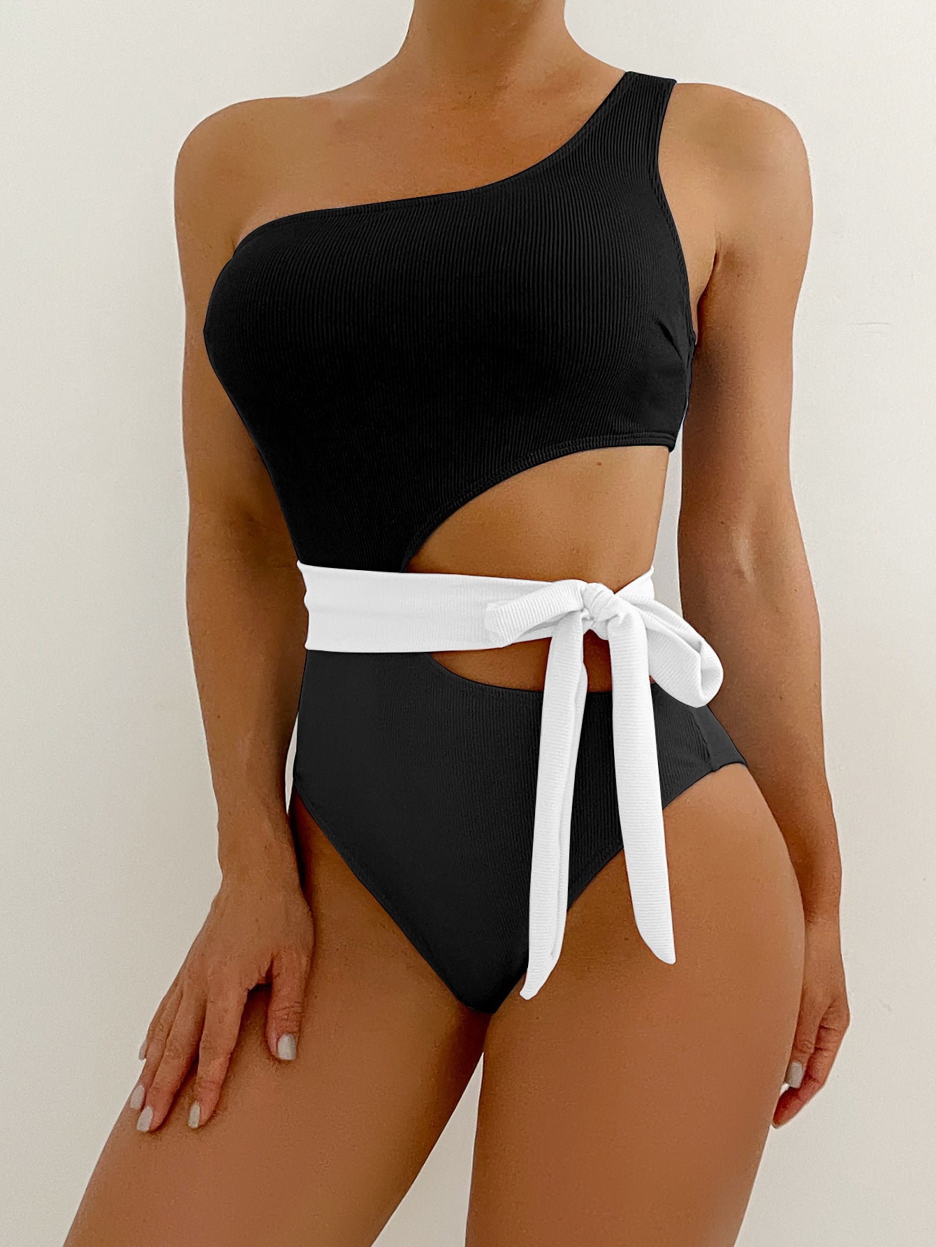 Lace-up Cutout Swimsuit