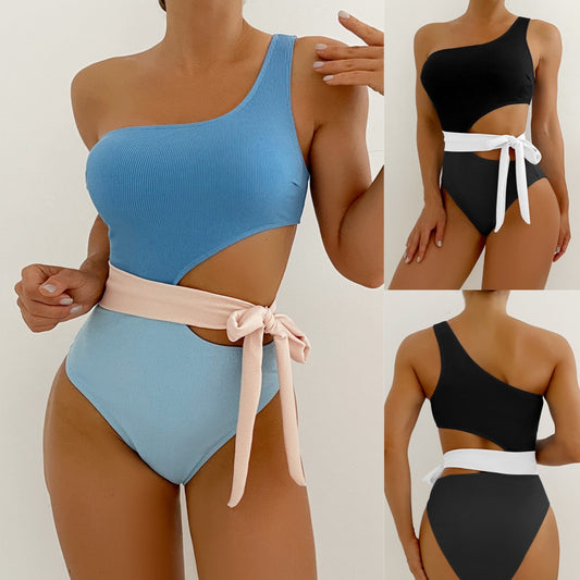 Lace-up Cutout Swimsuit