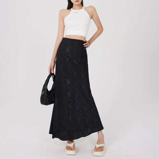 Black floral Maxi skirt