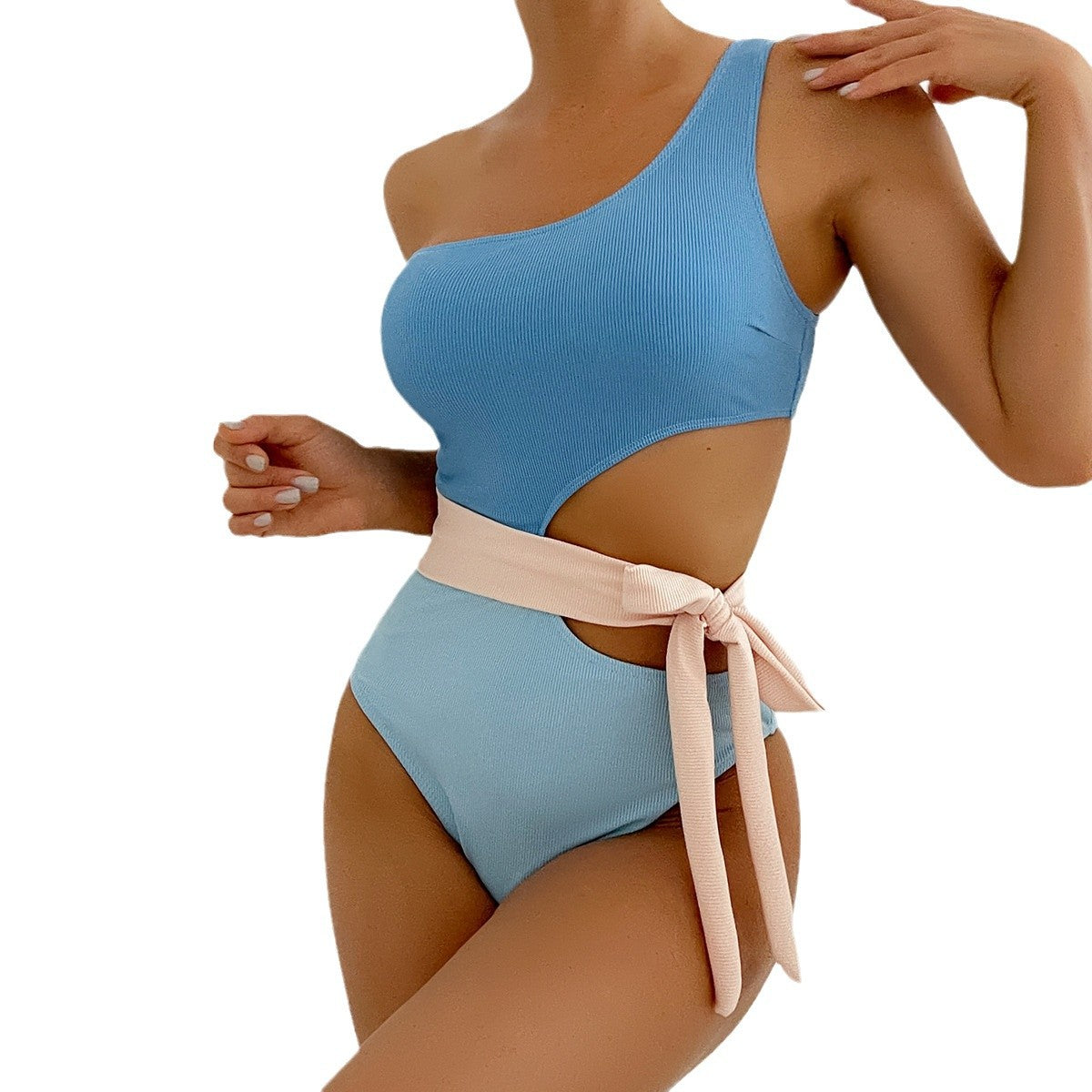 Lace-up Cutout Swimsuit