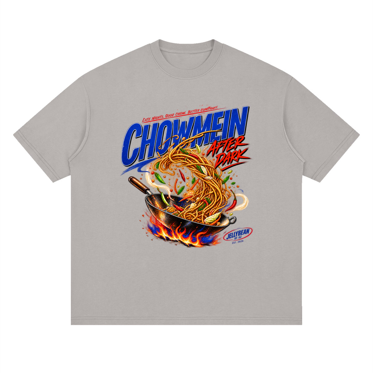 Chowmein After Dark | Streetwear Loose Drop Shoulder T-Shirt