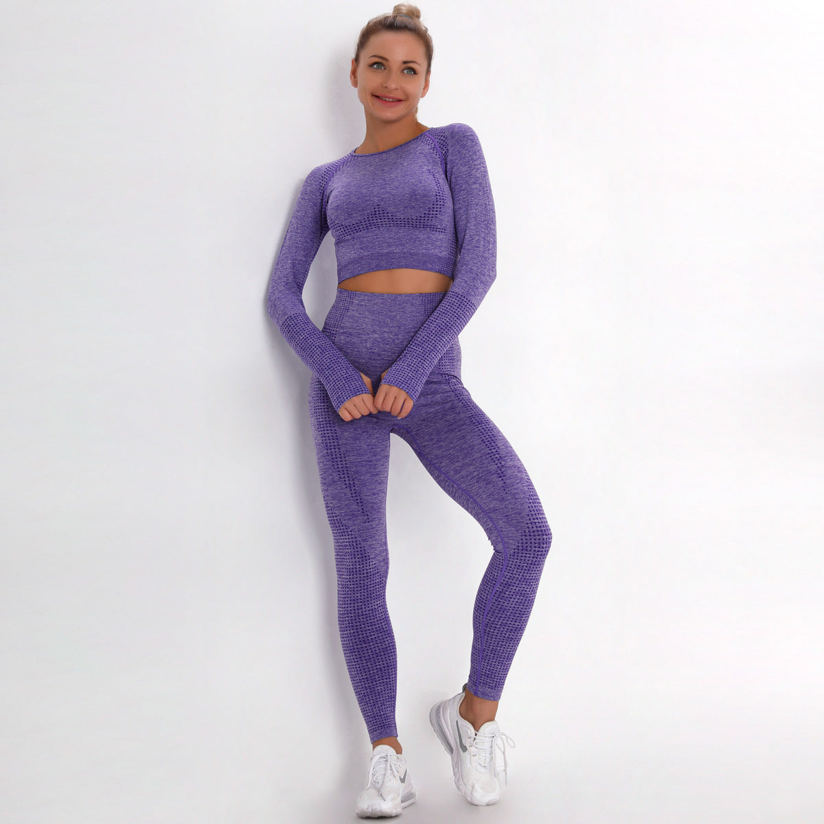 Fashion Tight-fitting Dot Jacquard Sports Suit