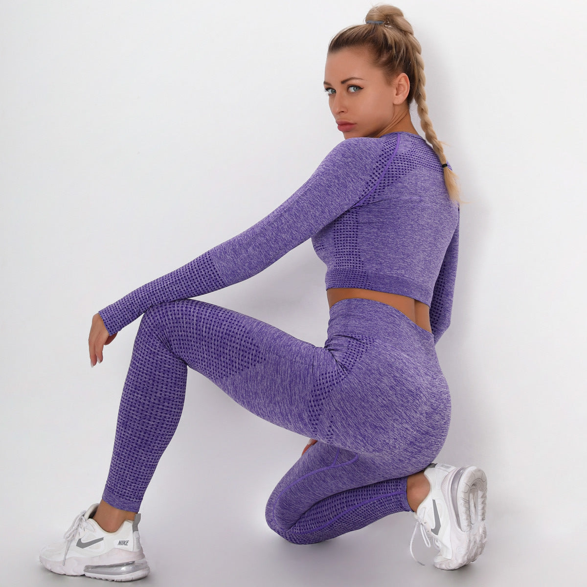 Fashion Tight-fitting Dot Jacquard Sports Suit