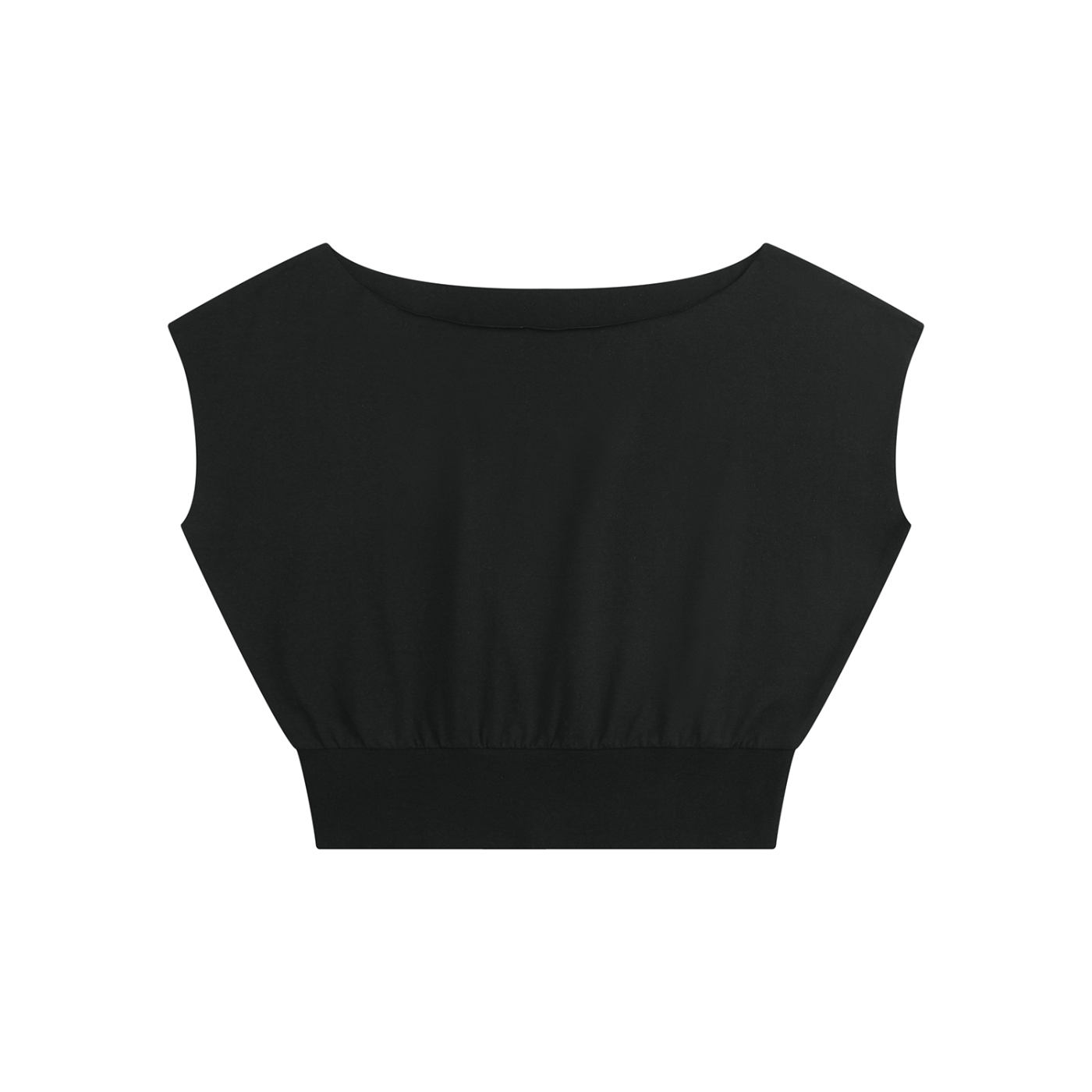 Mila Crop Tee | Women’s Boatneck Gathered T-Shirt