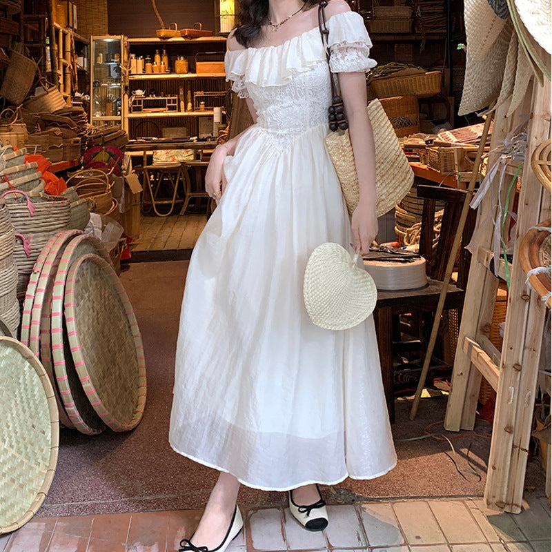 White lightweight Dress With Lace