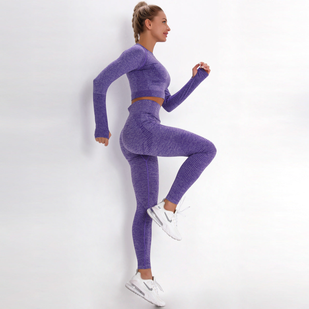 Fashion Tight-fitting Dot Jacquard Sports Suit