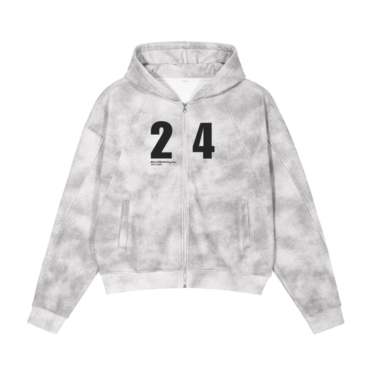 Lucky by Default 24 | Washed Hooded Jacket