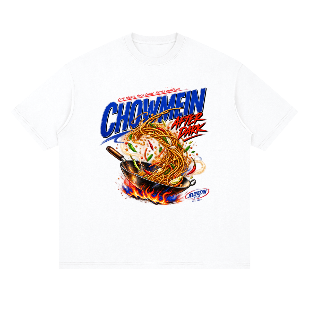 Chowmein After Dark | Streetwear Loose Drop Shoulder T-Shirt