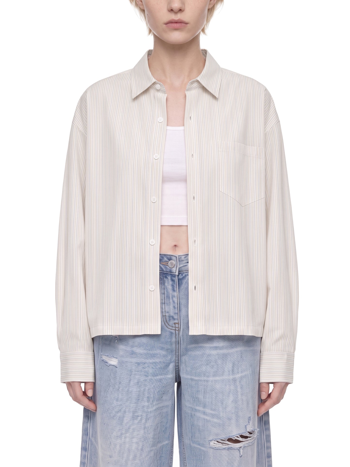 Sunday Shirt | Unisex Boxy Striped Button-Up Shirt
