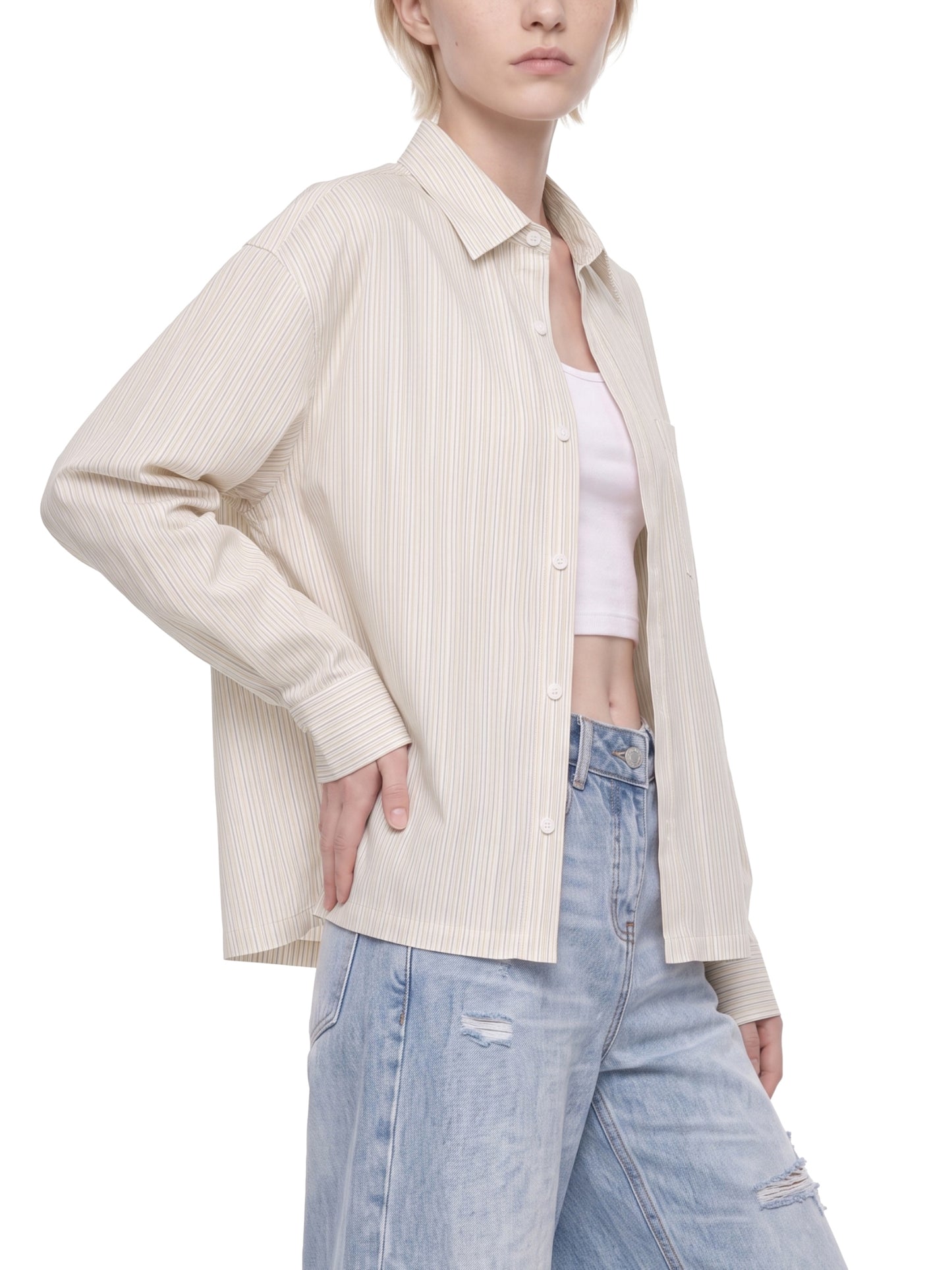 Sunday Shirt | Unisex Boxy Striped Button-Up Shirt