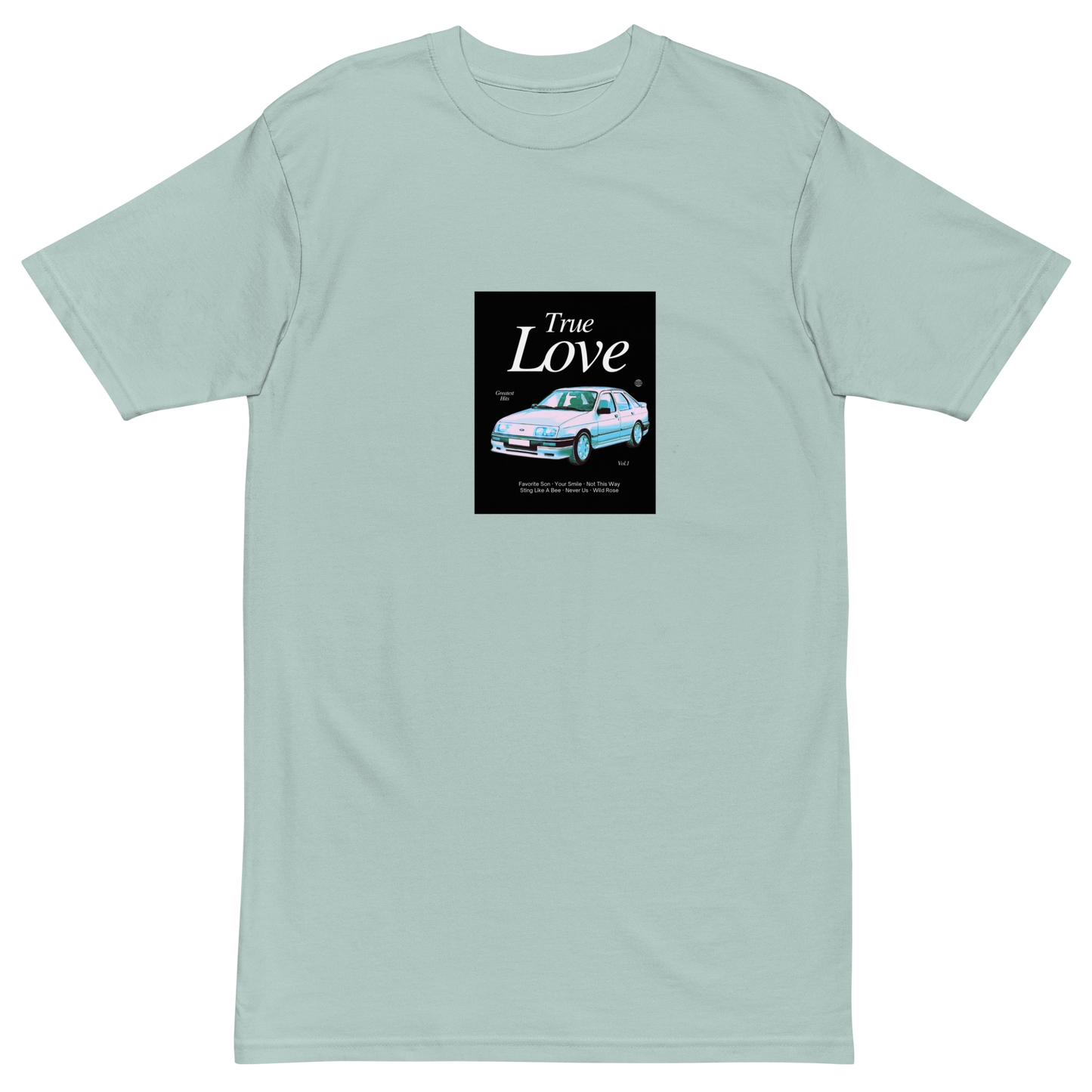 Men’s premium Cotton heavyweight tee: True Love car