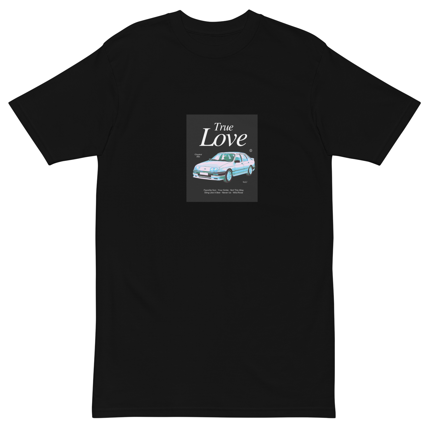 Men’s premium Cotton heavyweight tee: True Love car