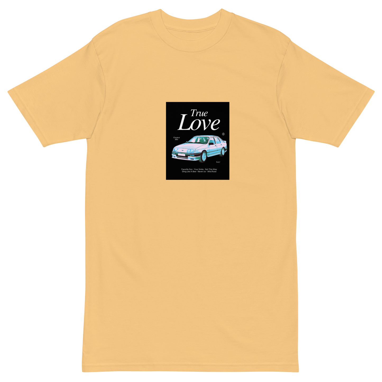 Men’s premium Cotton heavyweight tee: True Love car