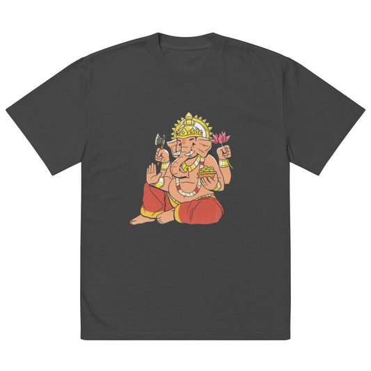 Oversized faded Cotton t-shirt: Lord Ganesh