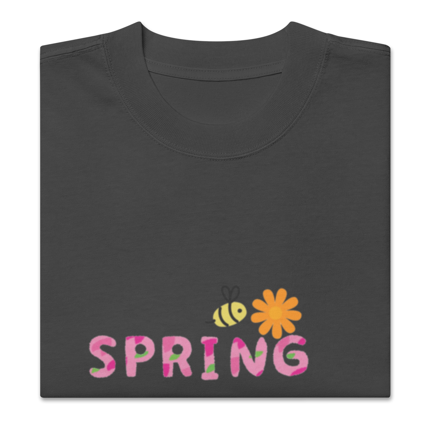 Oversized faded Cotton t-shirt: Spring Letter printed