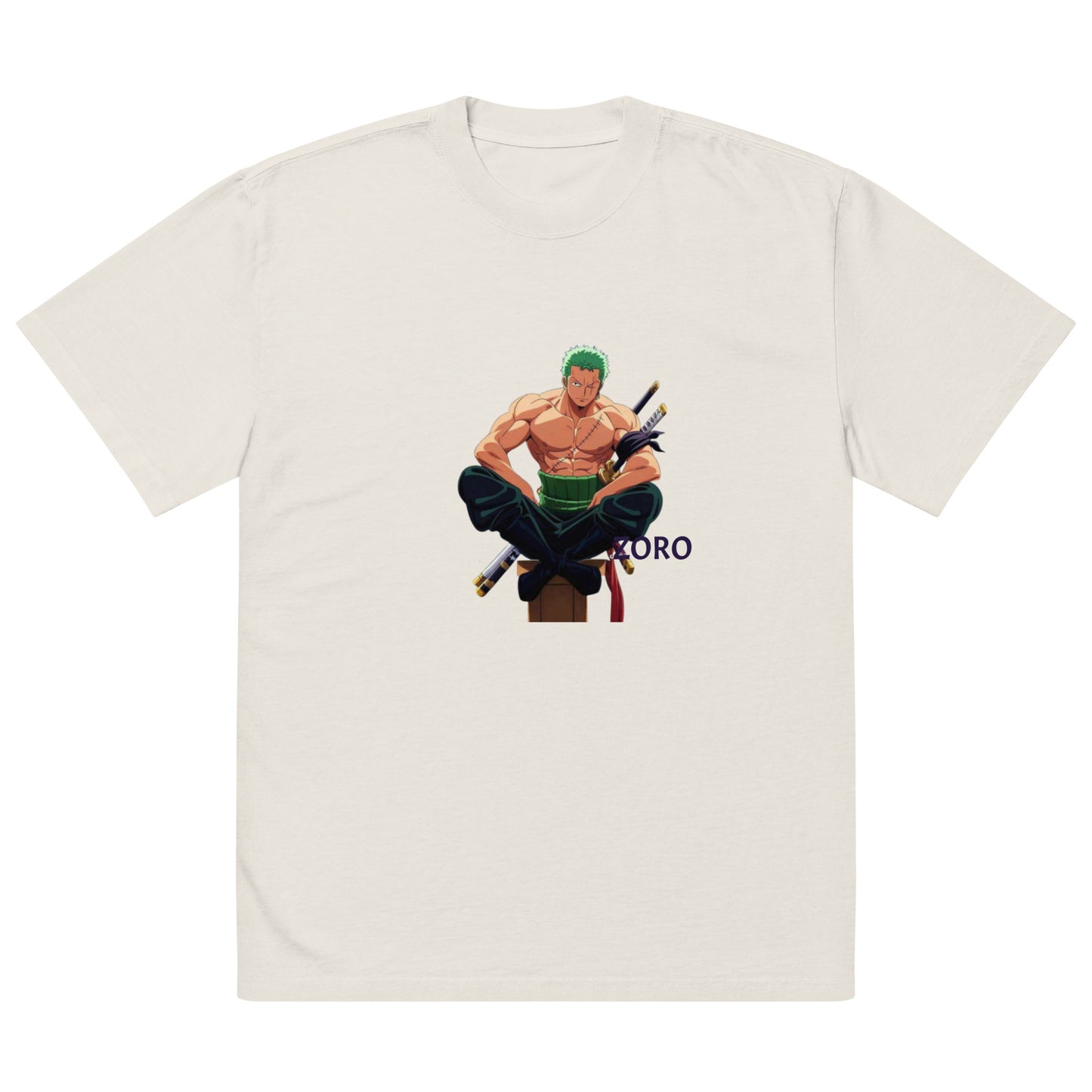 Oversized faded Cotton t-shirt: Zoro & the sword