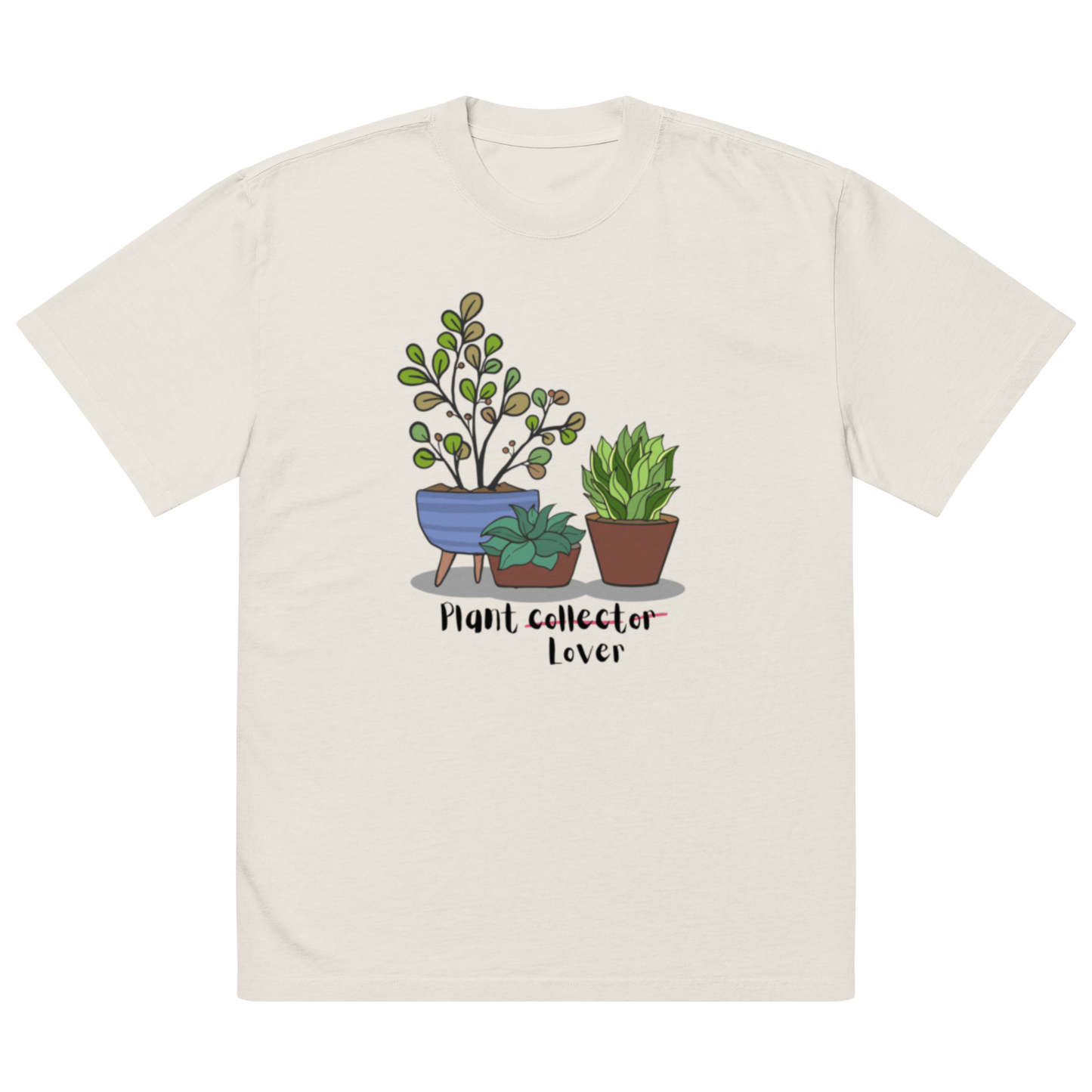 Oversized faded Cotton t-shirt: Plant lover