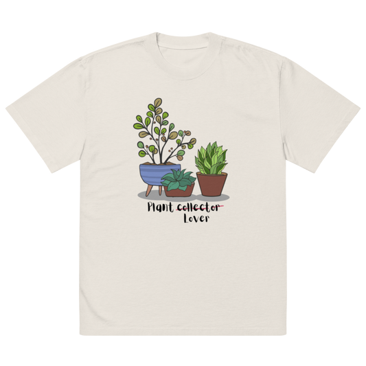 Oversized faded Cotton t-shirt: Plant lover