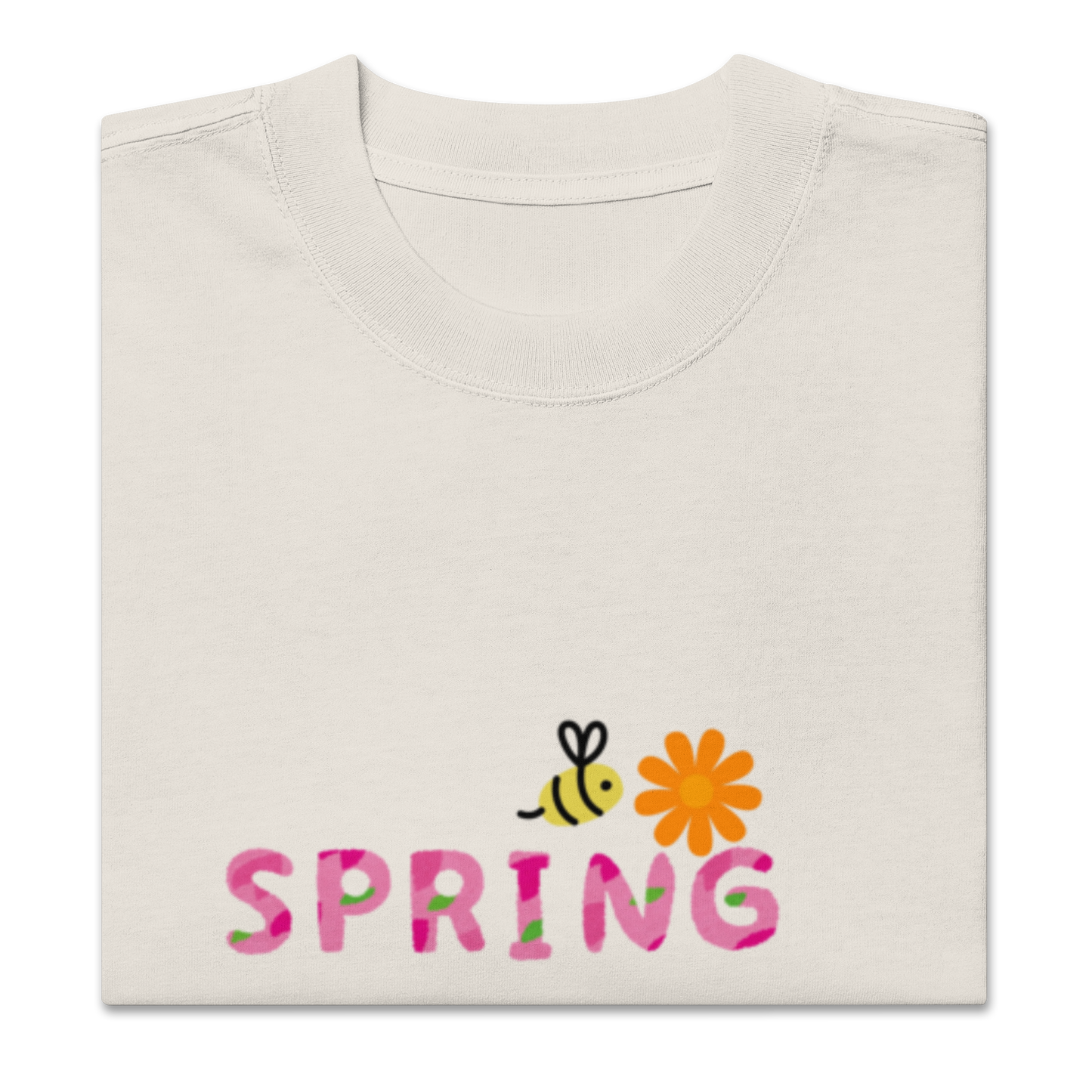 Oversized faded Cotton t-shirt: Spring Letter printed