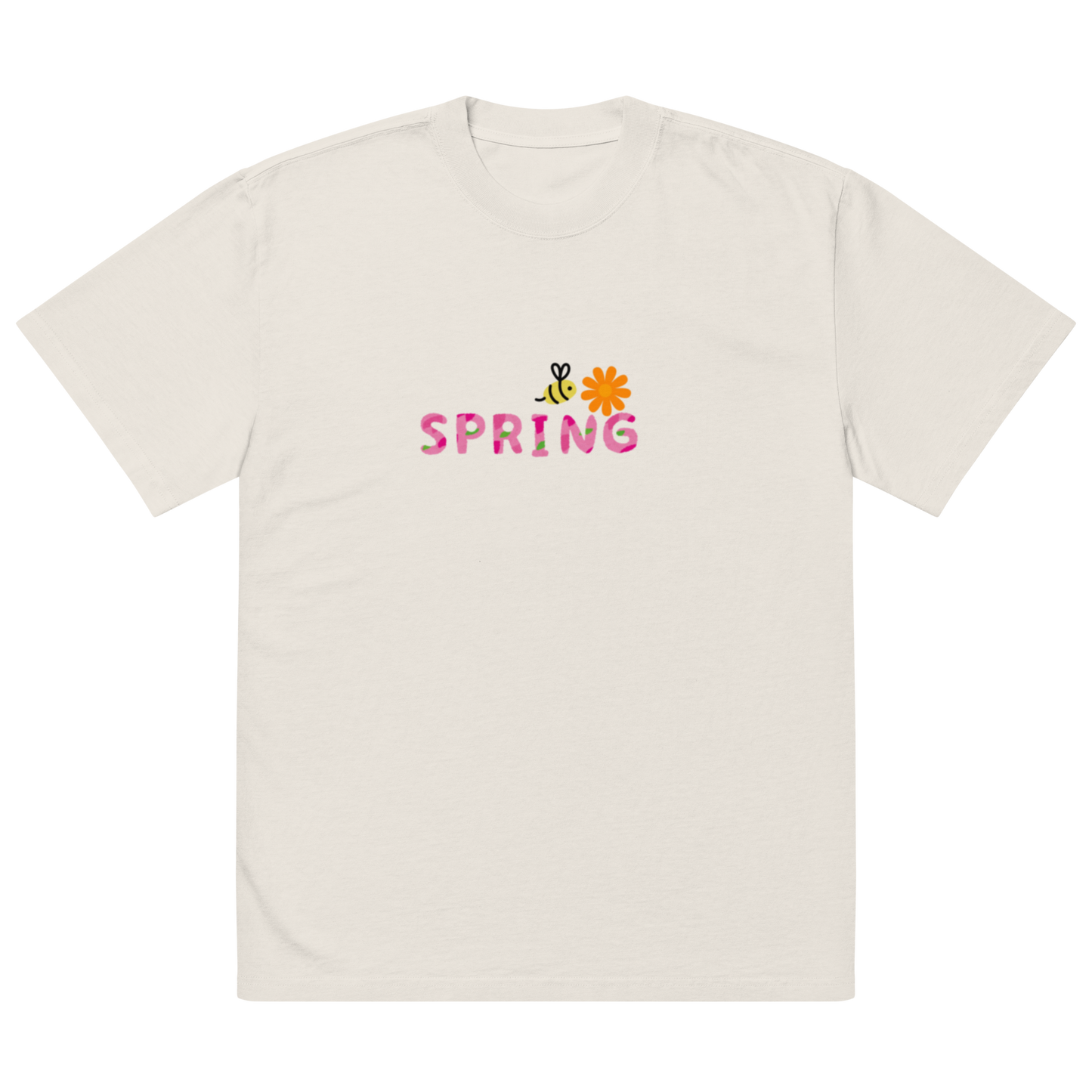 Oversized faded Cotton t-shirt: Spring Letter printed